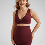 Women's U-Back Crossover Maternity Bra Red Merlot
