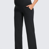 Women' Maternity Wide Leg Pants with Pockets 31.5" Olive Green