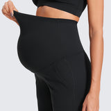 Women' Maternity Wide Leg Pants with Pockets 31.5" Black