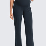 Women' Maternity Wide Leg Pants with Pockets 31.5" Black