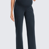 Women' Maternity Wide Leg Pants with Pockets 31.5" Black
