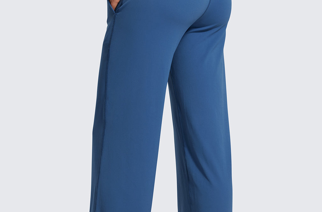 Women' Maternity Wide Leg Pants with Pockets 31.5" True Navy