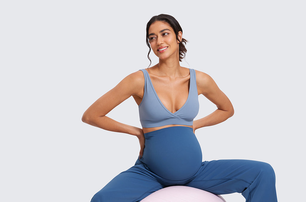 Women' Maternity Wide Leg Pants with Pockets 31.5" True Navy