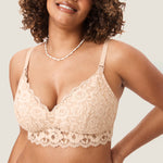 Women's Supportive Lace Nursing Bralette Beige