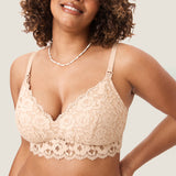Women's Supportive Lace Nursing Bralette Beige