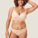 Women's Supportive Lace Nursing Bralette Beige