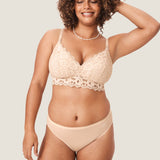 Women's Supportive Lace Nursing Bralette Beige