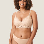 Women's Supportive Lace Nursing Bralette Beige