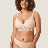 Women's Supportive Lace Nursing Bralette Beige