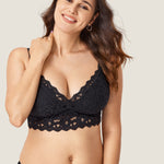 Women's More Coverage Lace Nursing Bralette Black