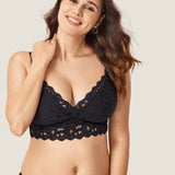 Women's More Coverage Lace Nursing Bralette Black