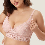 Women's More Coverage Lace Nursing Bralette Gentle Rose