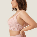 Women's More Coverage Lace Nursing Bralette Gentle Rose
