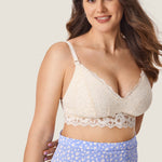 Women's Supportive Lace Nursing Bralette Beige