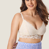 Women's Supportive Lace Nursing Bralette Beige