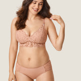 Women's Supportive Lace Nursing Bralette Beige