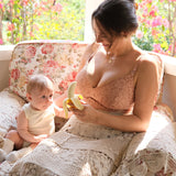 Women's Supportive Lace Nursing Bralette Beige