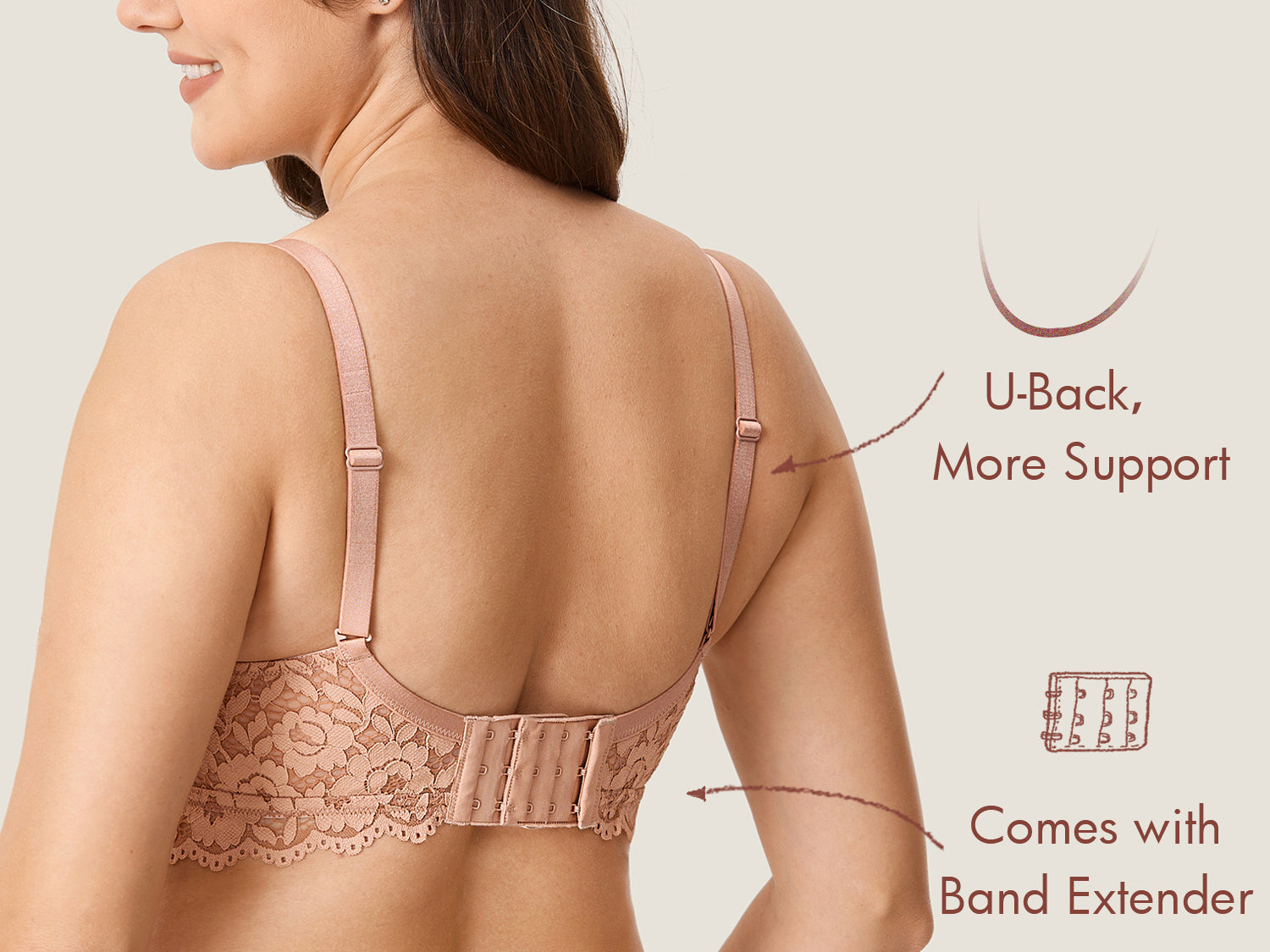 Women's Supportive Lace Nursing Bralette Beige