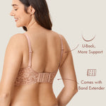Women's Supportive Lace Nursing Bralette Beige