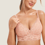 Women's More Coverage Lace Nursing Bralette Grapefruit Orange