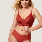 Women's More Coverage Lace Nursing Bralette Pumpkin