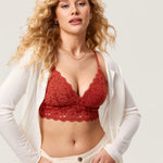 Women's More Coverage Lace Nursing Bralette Pumpkin